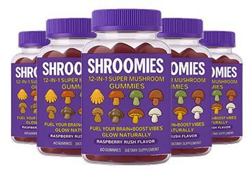 5 Bottle Of SHROOMIES 300 Raspberry Rush Gummies