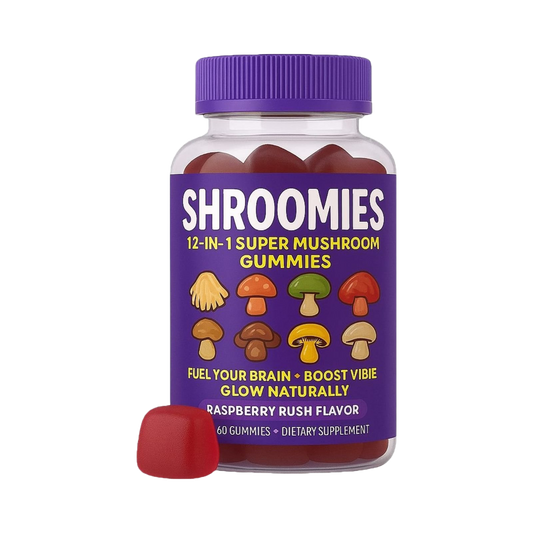 1 Bottle Of SHROOMIES 60 Raspberry Rush Gummies
